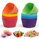 Klickpick Home 15 ounce Bowls Set Of 16 Kids colorful Snack Bowls set Toddlers Cereal Bowl Set Children Bowl Kid Microwave Dishwasher Safe BPA Free Bowls - 8 Colors