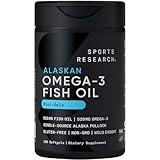 Sports Research Fish Oil Mini-Softgels - Easy to Swallow Omega-3 Fatty Acids from Wild Caught Alaska Pollock Supporting Brain & Heart Health - 625mg, 120 Capsules
