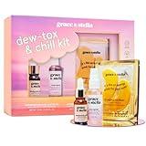 grace & stella Award-Winning Skin Care Set - Birthday Gifts for Women - Travel Essentials with Gold Eye Masks, Hyaluronic Acid Serum & Rose Spray - Bachelorette Party Favors, Teen Girl Gifts - Vegan