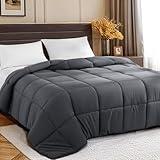 Rwlvpe Comforter Queen Size, All Season Duvet, Down Alternative Bedding Comforter (Dark Grey-19,90"x90")