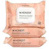 Honest Beauty Fragrance Free Cleansing Makeup Remover Facial Wipes | Plant Based, Hypoallergenic, Gentle for Sensitive Skin | 90 Count