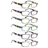 NORPERWIS 6 Pack Reading Glasses for Women and Men with Comfort Spring Hinges for Men and Womens Readers (Mix Color-4, 2.00, multiplier_x)