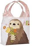 O-WITZ Reusable Grocery Bags | Vibrant Tote Bag For Groceries, Gym, Beach Gear, Toys & More | Washable Design With Large Handles For Maximum Convenience | Folds Into A Small Pouch, Sloth Hello