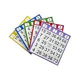 JUNWRROW Bingo Paper Game Cards - 500 Sheets (100 Books of 5 Colors) - 4"x4" Disposable Cards- Ideal for Seniors, Family Game Night, Large Groups,Classroom Activities