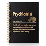 QYUVK Psychiatrist Definition Gold Foil Hardcover 160 Pages Blank Spiral Notebooks, Birthday Appreciation Gifts for Psychiatrist, Grad Gifts for Psychiatry Student, Spiritual Wellness Month Gifts