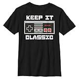 Nintendo Boy's Kepp IT Classic T-Shirt, Large, Black