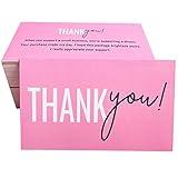 RXBC2011 Thank You for your support Cards Handwritten Lettering Design Thank you small business Card 2x3.5 Inch Pack of 100
