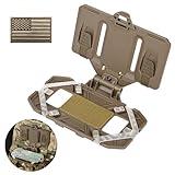 VOTABROVA Accessories for Tactical Plate Carrier Vests: Chest-Mounted Phone Holder, Compatible with Screen Sizes 4.7" - 6.7" Include U.S Patch(Tan)