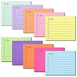 EOOUT 10 Pack Lined Sticky Notes, 3"x4", 500 Sheets, to Do List Notepad, Sticky Notes with Lines, to Do List Planner, Square Sticky Notes for Office, Meeting, School, Home