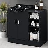 Beleda Shampoo Backwash Station for Salons,Salon Station with Shampoo Bowl & Storage Layer,Salon Equipment for Professional Spa Beauty Services