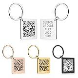 Custom QR Code Keychains for Company Business Custom Logo/Text Keychain for Website Business Social Media Signs Personalized Scannable QR Code Valentine's Day Easter Basket Gift for Boyfriend Men
