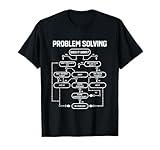 Problem Solving Chart Flow Chart Geek Nerd-Brain Logic T-Shirt