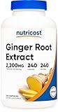 Nutricost Ginger Root Extract 2,200mg, 240 Capsules - Gluten Free, Non-GMO, 550mg of 4:1 Extract