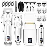 Professional Hair Clippers and Trimmer Set, Beard Trimmer & Foil Shaver & Nose Trimmer Kit for Men, Cordless Mens Clippers and Grooming Kit for Hair Cutting, Beard Styling, Home, Barber