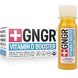+GNGR Vitamin D Booster Cold-Pressed Ginger Shot with Turmeric, Orange, Lemon, Cayenne Pepper, Wellness Shot with Peruvian Ginger Juice, for All Natural Wellness Support (2 fl oz - 12 Pack)