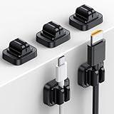 5Pack Cable Spring Holder Clips, Cord Organizer for Desk - Lamicall Adjustable Cord Wire Holder Keeper, Phone Charger Organizer Clips, Wire Cable Management for Nightstand Wall Car Office Desktop