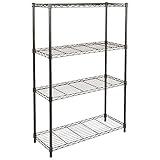 Amazon Basics 4-Shelf Adjustable Heavy Duty Steel Wire Rack Storage Shelving Organizer for Kitchen, Garage, 36" L x 14" W x 54" H, Black