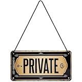 Nostalgic-Art Retro hanging sign, 3.9" x 7.9", Private – Gift idea for your home, made of metal, vintage design
