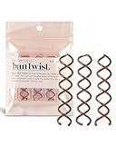 Kitsch Spiral Bobby Pins for Girls and Women - Hair Bun Maker | Rounded Tips, Chip-Resistant Bun Twist Spiral Hair Pins | Secure Hold All-Day - 3Pcs, Brown
