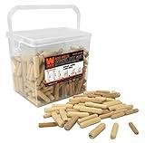 WEN JN400D 400-Piece Fluted Dowel Pin Variety Bucket with 1/4, 5/16, and 3/8-inch Woodworking Dowels
