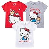 Hello Kitty Sanrio Girls 3 Pack Short Sleeve T-Shirt for Little and Big Kids