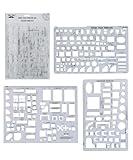 Mr. Pen- House Plan, Interior Design and Furniture Templates, Drafting Tools and Ruler Shapes for Architecture - Set of 3, Back to School Supplies