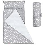 Moonsea Toddler Nap Mat with Fleece Minky Blanket, Lightweight, Soft Perfect for Kids Preschool, Daycare, Travel Sleeping Bag Boys and Girls, 21" x 50" Fit Standard Cot