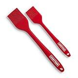 Lightyear Silicone Basting Pastry Brush Set (2 Pcs) ❘ 450°F Heat Resistant Oil Brush for Your Kitchen - Ideal For BBQ’s, Baking & Cooking | 100% Food Grade Silicone - BPA Free & Dishwasher Safe (Red)