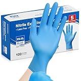Schneider Nitrile Exam Gloves - M, 100-ct Box,Blue Disposable Gloves, Latex Free, Powder Free, Medical Glove for Cooking, Cleaning, Examination