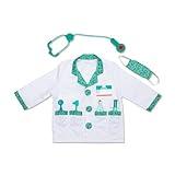 Melissa & Doug Doctor Role Play Costume Dress-Up Set (8 pcs) Pretend Play Role Dress-Up Doctor Costume And Kit With Stethoscope For Kids