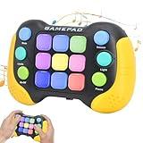 THINHOUS Quick Push Pop Game - 5 Mode Electric Fast Push Handheld Games Sensory Button Light up Toys with 7 Color Lights, Party Toys for Kids Teens Adults Age 6 8 9 10 12 Year Boy Girls (Yellow)
