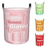 Custom Laundry Hamper Personalized Laundry Basket With Name Customized Dirty Clothes Storage Basket for Bathroom Living Room Bedroom Collapsible with Handles Gifts for Boys Girls Women Men (Style 1)