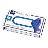 Medline FitGuard Touch Nitrile Exam Gloves, 100 Count, Medium, Powder Free, Disposable, Not Made with Natural Rubber Latex, Excellent Sense of Touch for Medical Tasks, Durable for Household Chores