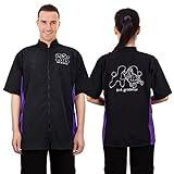 Noverlife Short Sleeves Pet Grooming Workwear With Full Zipper, XL Size, Anti-Static Beautician Smock, Lightweight Groomer Cosmetologist Uniforms Style Dog Cat Jacket for Men Women