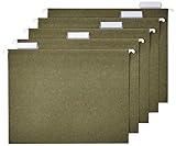 Amazon Basics Hanging File Folders, Letter Size, 1/5-Cut Tabs, 75 Count per Box, Standard Green