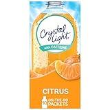 Crystal Light Citrus Naturally Flavored Powdered Drink Mix with Caffeine, 10 ct On-the-Go-Packets