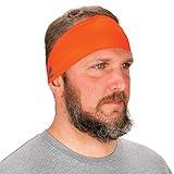 Ergodyne Chill Its 6634 Cooling Headband, Sports Headbands for Men and Women, Moisture Wicking, Orange