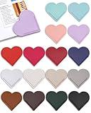 Leather Heart Bookmarks, 16 Pack Handmade PU Leather Cute Corner Page Book Marks, Stylish Reading Accessories for Women, Book Lovers, Durable, Waterproof & Decorative Set