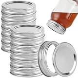 Mason Jar Canning Lids & Bands - 12-Pack Food Grade Airtight Lids for Ball, Kerr Jars - Rust-Resistant, BPA-Free - Preserving, Pickling, Storage - Canning Supplies for Home Kitchens