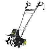 Sun Joe Electric Garden Tiller Cultivator, Steel Tines, 12 Amp, 16 Inch, Black - Heavy-Duty Gardening Machine & Equipment for Gardens, Lawns & Yards, TJ603E