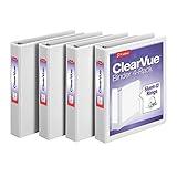 Cardinal 1.5 Inch 3 Ring Binder, D Ring, White, 4 Pack, Holds 375 Sheets (29400)