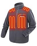 Venustas Men's Heated Jacket with Battery, Soft Fleece Heated Coat, Durable YKK Zipper