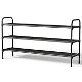 Kitsure Extra-Long Shoe Rack for Closet, Shoe Organizer for Front Door Entrance, Stackable Shoe Shelf, Detachable Closet Organizers and Storage, Black, 39.0" x 11.8" x 23.2"