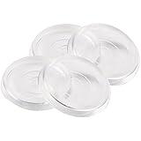SoftTouch 1 13/16" Round Furniture Caster Cups for Carpet or Durable Hard Floors, 4 Pack, Clear, 4 Count