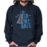 Brisco Brands Exterminate Mutant Science-Fiction Hoodie Sweatshirt Women Men Navy