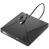 DVD Player for Laptop, External CD Drive for Mac, USB 3.0 USB C Portable CD Burner External Disk Drive, DVD Reader Writer ROM Drive Compatible with Laptop Desktop Mac,Windows 11/10/8/7 Linux