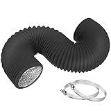 TEAIERXY 4 Inch 3 Feet Dryer Vent Hose,Flexible Insulated Air Ducting,Vent Hose PVC Aluminum Foil with 2 Clamps for HVAC Ventilation(Black)