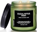 M&SENSE Eucalyptus & Mint Soy Candles for Home Scented, 11.6oz 70 Hour Burn Aromatherapy Candle Gift for Stress Relief, Meditation, Yoga, Relaxing SPA, Reusable Jar for Men and Women