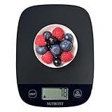 NUTRI FIT Food Scale for Kitchen Scales Digital Weight Grams and Ounces, Baking Scale Accurate for Weight Loss, Cooking, Coffee, Keto Diet, Meal Prep, 0.1oz Ultra Slim Smart Tare Black