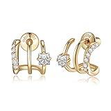 Obidos 14K Gold Plated Illusion Stud Earrings | Gold Hoop Earrings for Women